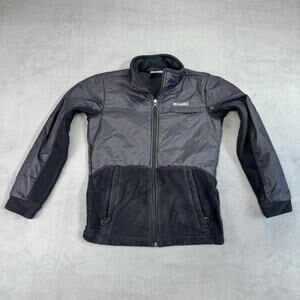 Kids Columbia Omni Heat Hooded Puffer & Fleece Jacket Coat Black‎ Medium 10/12